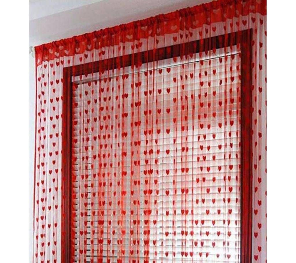 Heart Shaped Net Curtains- 2 Pieces 