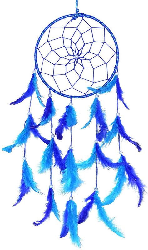 Canwin Decorative Showpiece - 45 cm  (Steel, Feather, Blue)