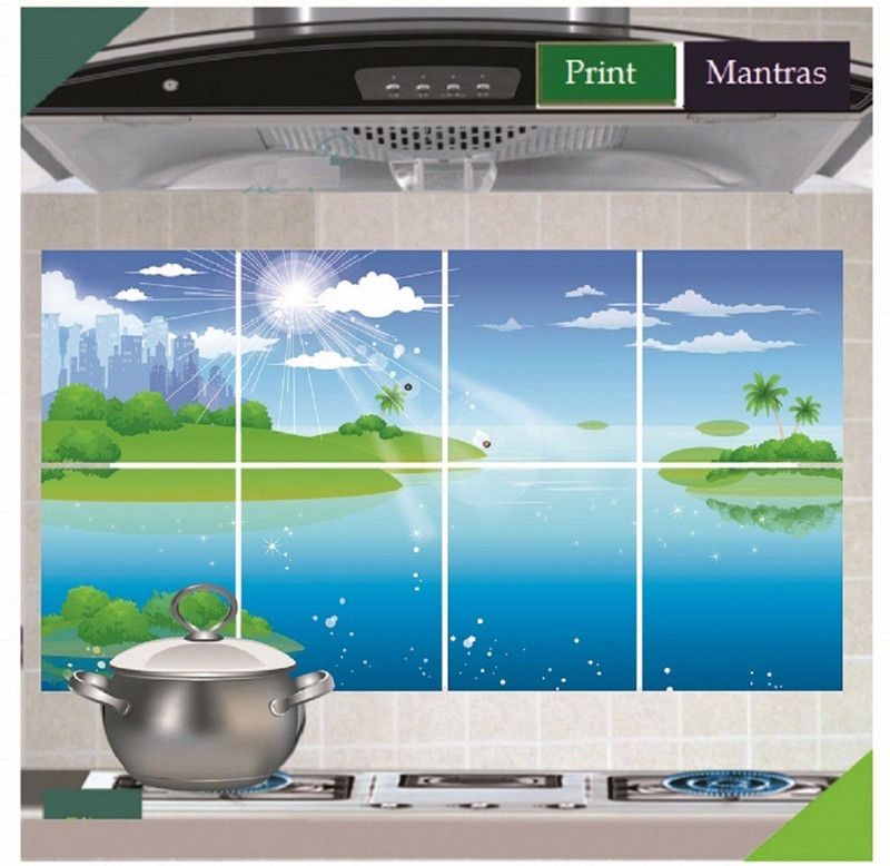 Asmi Collections 228.6 cm Asmi Collections PVC Wall Stickers For Kitchen Removable Sticker  (Pack of 1)