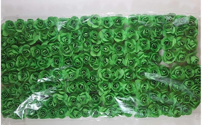CRAFTCORNER Green Rose Artificial Flower  (1 inch, Pack of 144, Flower Bunch)