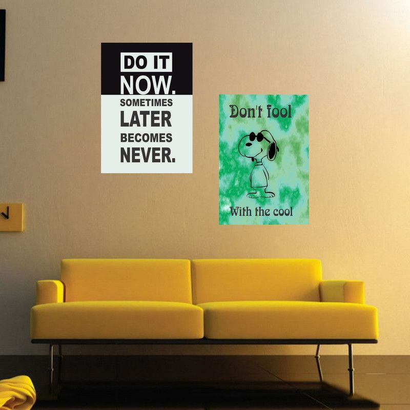 Funny quote - Design| Set of 2 Posters | Unframed (45 Cm X 30 Cm) 3D Poster  (18 inch X 12 inch)