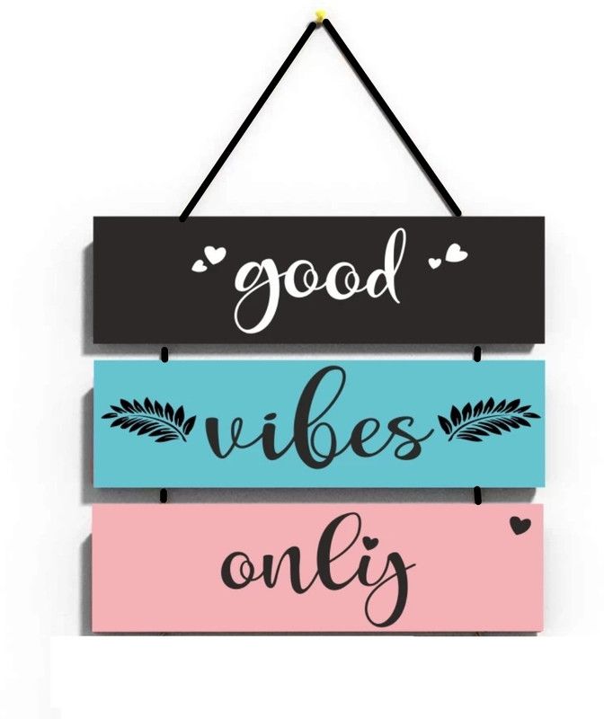 ADR Good Vibes Only wall hanging for home decorations | Wall hanging  (Multicolor)