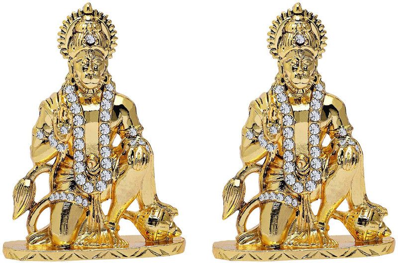 JMO27Deals antiq hanuman Decorative Showpiece - 7.4 cm  (Metal, Silver, Gold)
