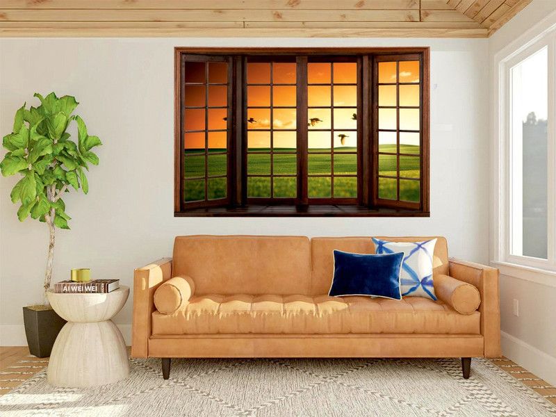 MH Decor 90 cm Grassland Self Adhesive Sticker  (Pack of 1)