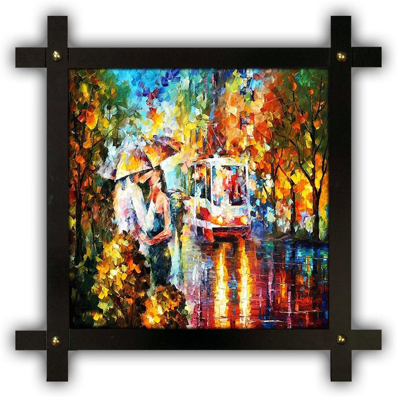 Poster N Frames Cross Wooden Frame Hand-Crafted with photo of Modern Arts 18006-crossframe Digital Reprint 16.5 inch x 16.5 inch Painting  (With Frame)