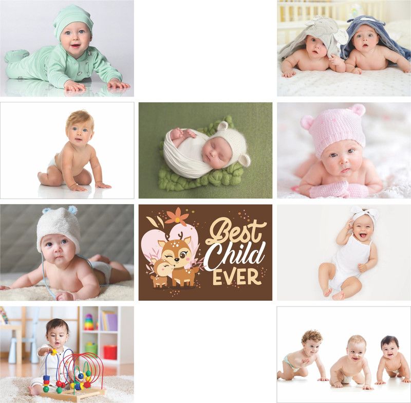 Baby Photos,11.50 x 8.50 Inch Baby Wall Poster Pregnant Women(Set of 10 Pieces) Paper Print  (8.5 inch X 11.5 inch)