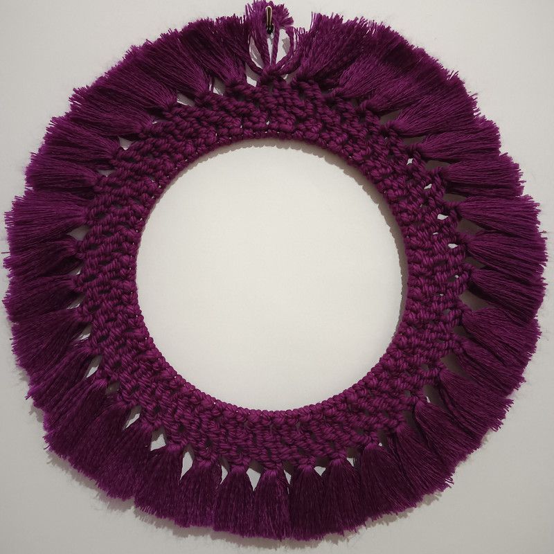 ARSHO DESIGN Macrame Round Wall Hangings /Purple Color/Wall Decorative/Decor  (Purple)