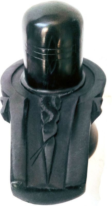 VALUE CRAFTS Handicrafts Black Marble Shiva Lingam Shivling 3 inch (7.5 cm) Decorative Showpiece - 7.5 cm  (Marble, Stone, Black)