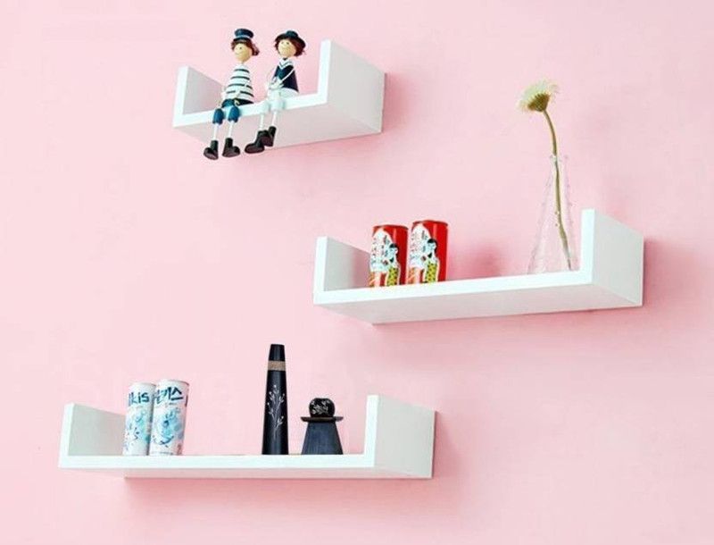 ANB Enterprises U rack wall shelf MDF (Medium Density Fiber) Wall Shelf  (Number of Shelves - 3, White)