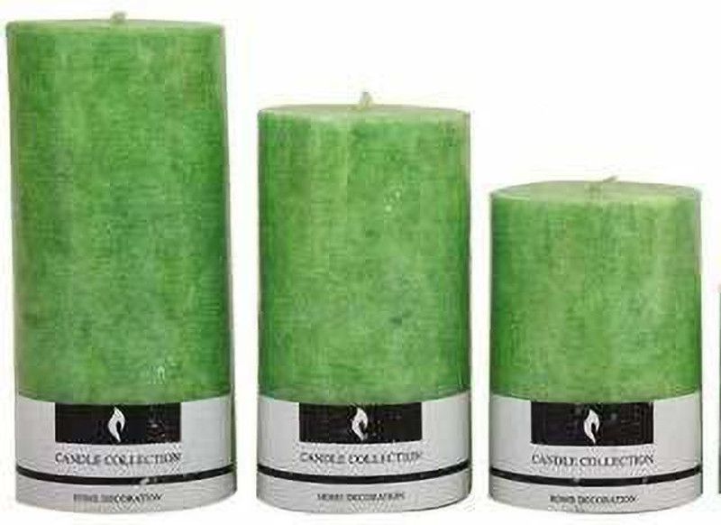 Twixxle VXXI™-518-CD-Aroma Fragrance,Scented Green Wax Pillar Candle for Diwali Decoration Items and Christmas Festivals Candles Candle  (Multicolor, Pack of 4)