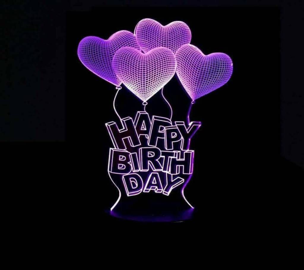 Happy Birth Day LED 3D Illusion Lamp
