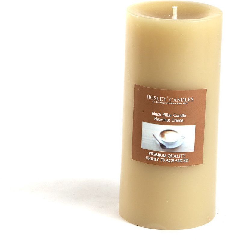 Hosley Hazelnut Creme 6 inch Pillar Candle  (Beige, Pack of 1)