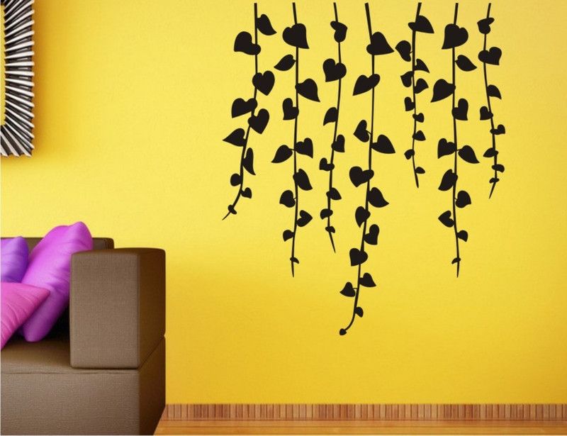 Prime Home Decor 69.59 cm Awesome vine with leaves black wall decal and sticker size(69*59)cm Self Adhesive Sticker  (Pack of 1)