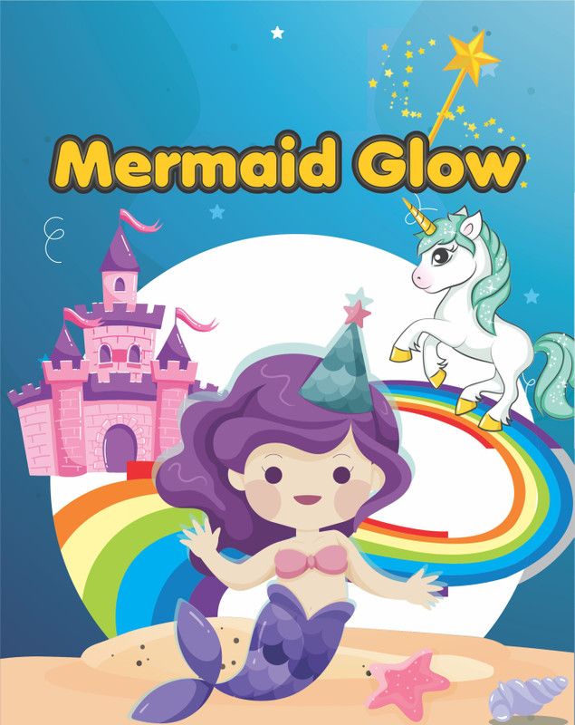 DreamKraft 24.13 cm Mermaid Theme Glow in The Dark Radium Stickers (Pack of 4 Sheet, Multicolor) Glow in the Dark Sticker  (Pack of 4)