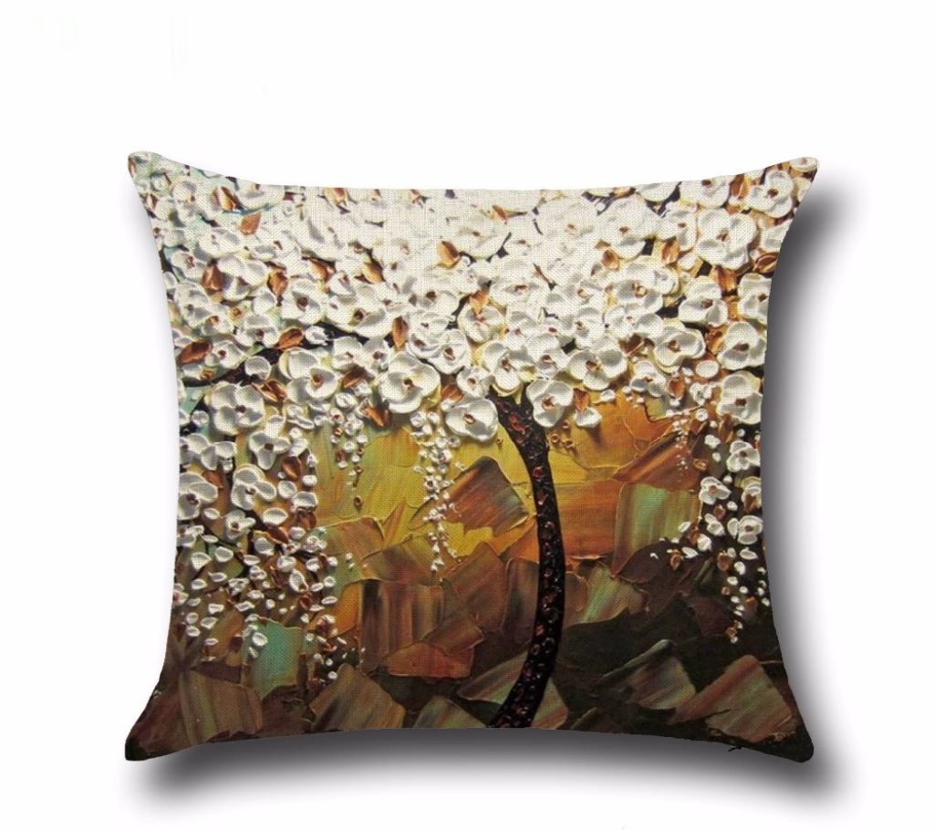Decorative Pillow Case Cushion Flower Tree Design Cover