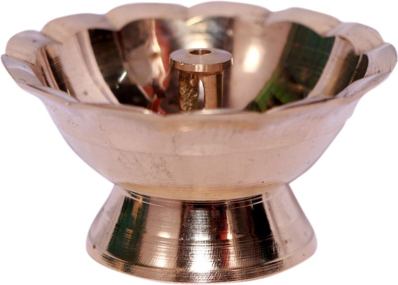Navpatram Divine Leher Deep Akhand Diya Brass Table Diya  (Height: 4 inch)