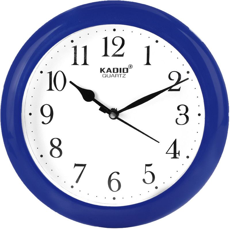 Kadio Analog 20.5 cm X 20.5 cm Wall Clock  (Blue, With Glass, Standard)