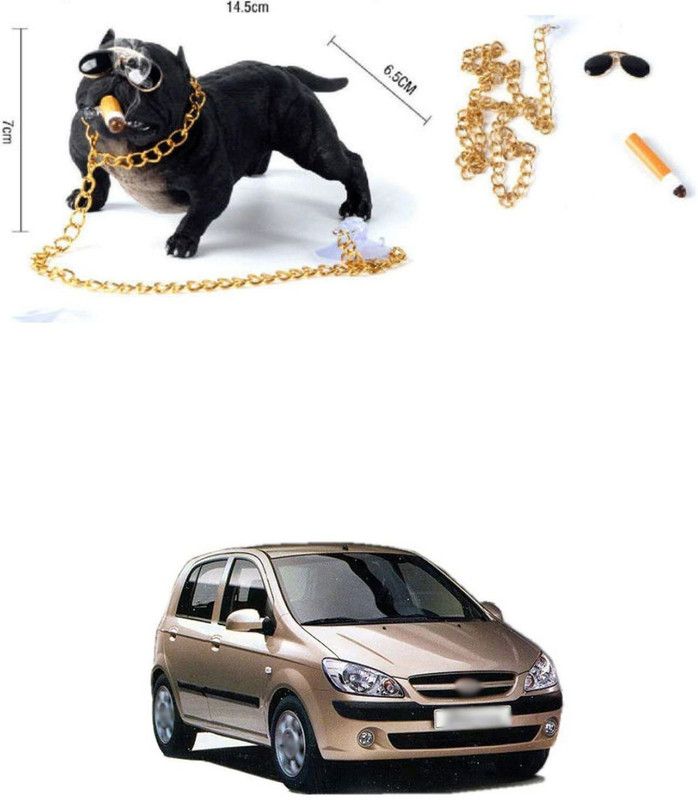 PRTEK Cute Sleeping Dog for Car, Home Interior, Office Work Table Designs 493 Decorative Showpiece - 8 cm  (Brass, Multicolor)