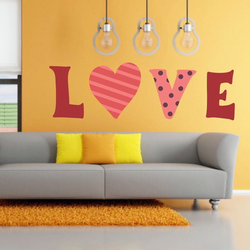 StickMe 50 cm Love Wall Sticker - SM 240 Self Adhesive Sticker  (Pack of 1)