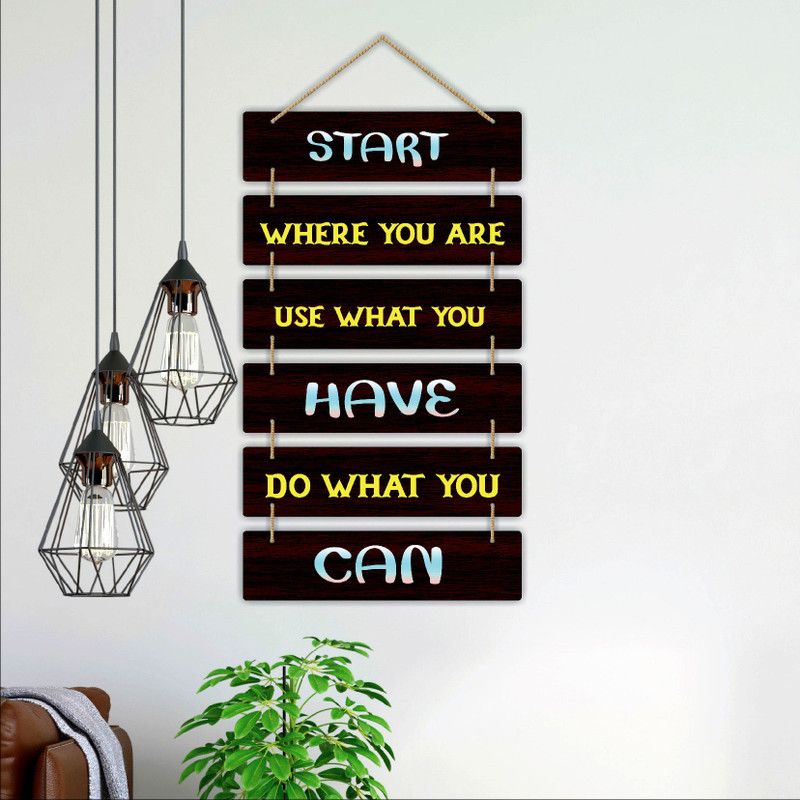 Sheenuu Positive Quotes Wooden Wall Hanging Showpiecefor Home Decoration  (Multicolor 02)