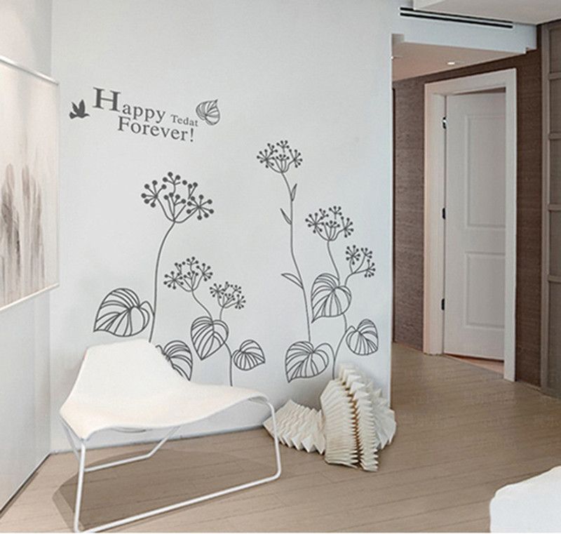 STA 130 cm Wall Stickers Bed Room Backdrop Decoration Vinyl ET10021 Self Adhesive Sticker  (Pack of 1)