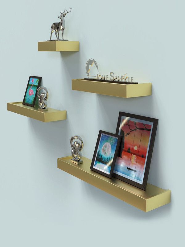 MDF (Medium Density Fiber) Wall Shelf (Number of Shelves - 4, Gold) MDF (Medium Density Fiber) Wall Shelf  (Number of Shelves - 4, Gold)