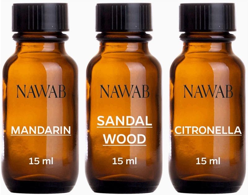 NAWAB essential aroma Diffuser oil(Mandarin,Citronella,Sandalwood-15ml each) Aroma Oil