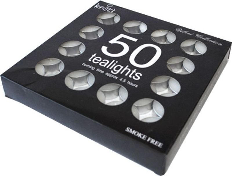 kriti CREATIONS Tea-Lights Candle  (White, Pack of 1)