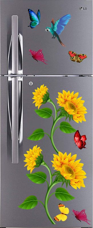 AK WALL STICKERS 100 cm YELOWOO FLOWER Self Adhesive Sticker  (Pack of 1)