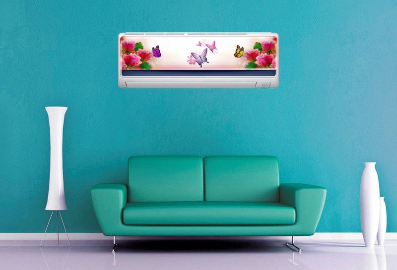 Art Kafe 23 cm Butterfly Smell Roses Air Conditioner Sticker Self Adhesive Sticker  (Pack of 1)