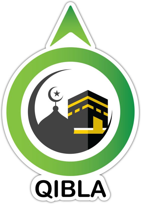 woopme 25 cm Qibla Directional Wall Stickers For Home IQ-Q-74 Self Adhesive Sticker  (Pack of 1)