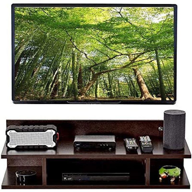 ANB Enterprises Wall T.V set up box stand & Wall T.V entertainment unit set up box stand MDF MDF (Medium Density Fiber) Wall Shelf  (Number of Shelves - 4, Brown)
