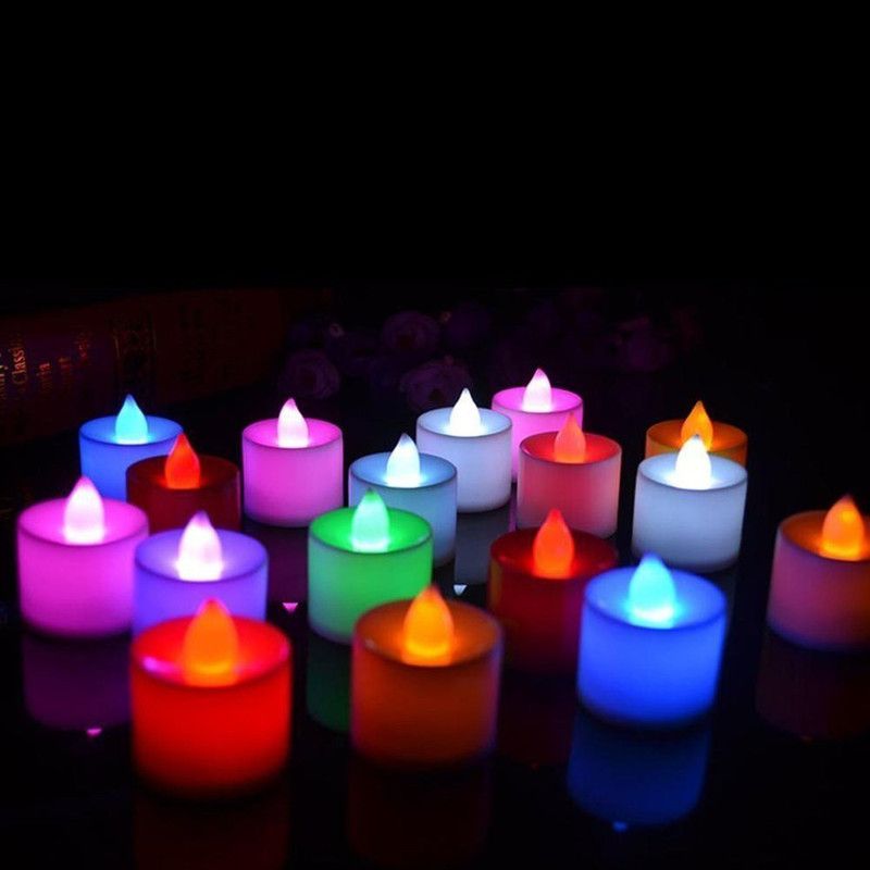 saiyedenterprises Multi Color LED Candles, Tea Candle  (Multicolor, Pack of 12)