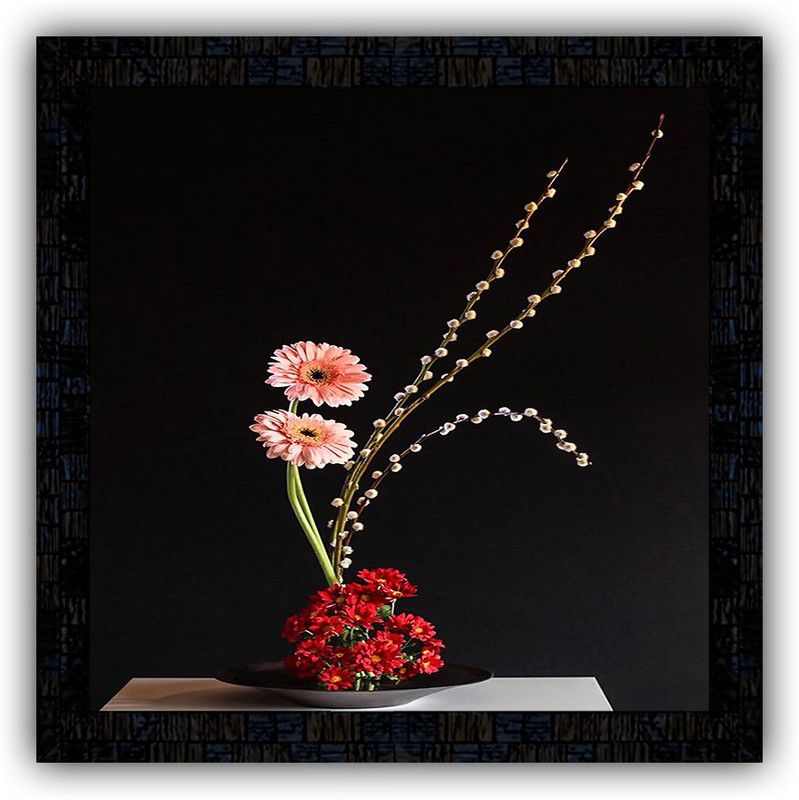Poster N Frames framed poster of Flower floral-25458 Digital Reprint 14 inch x 14 inch Painting  (With Frame)