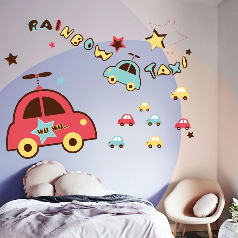 StickMe 100 cm Colourful Taxi Kids Cars Wall Sticker - SM 333 Self Adhesive Sticker  (Pack of 1)