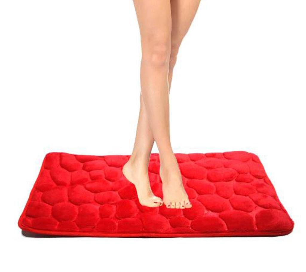 Square shaped floor mat-red
