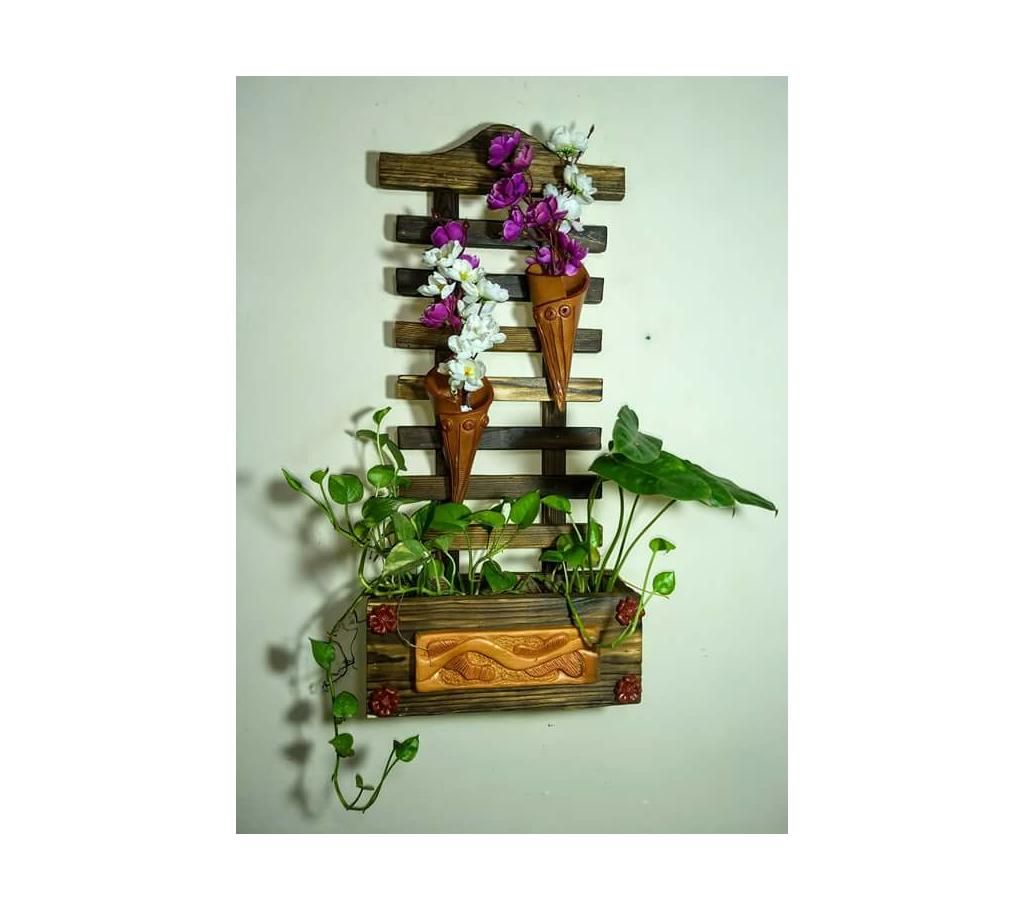 wall hanging wooden tree pot