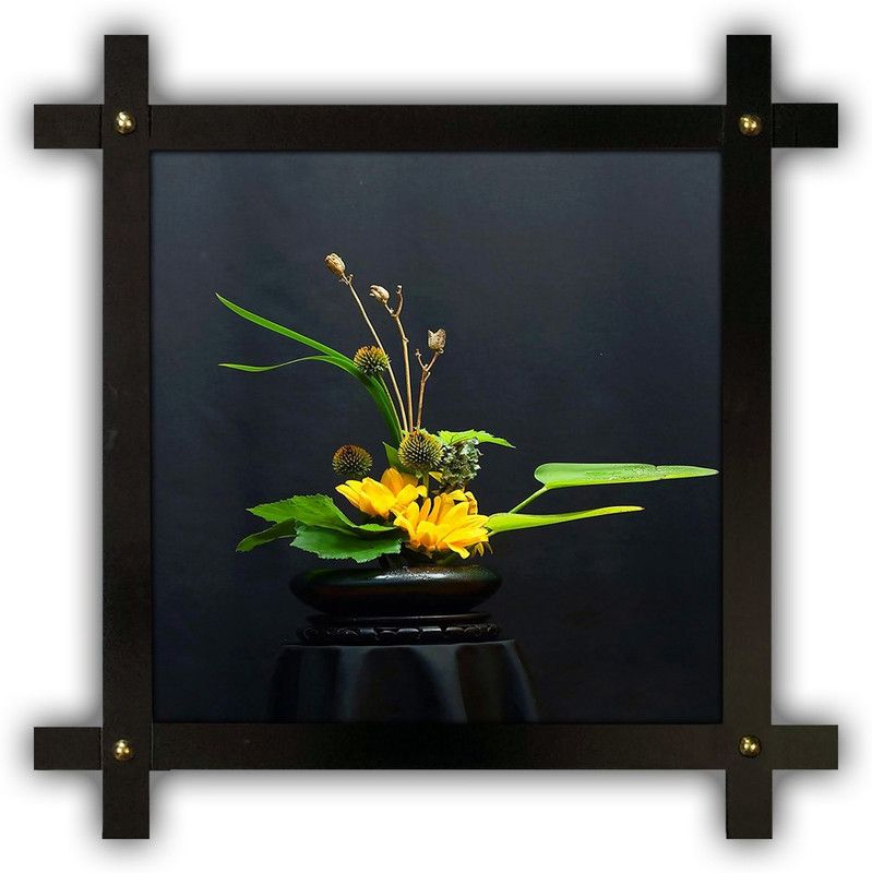 Poster N Frames Cross Wooden Frame Hand-Crafted with photo of Flower (floral) 25421-crossframe Digital Reprint 16.5 inch x 16.5 inch Painting  (With Frame)