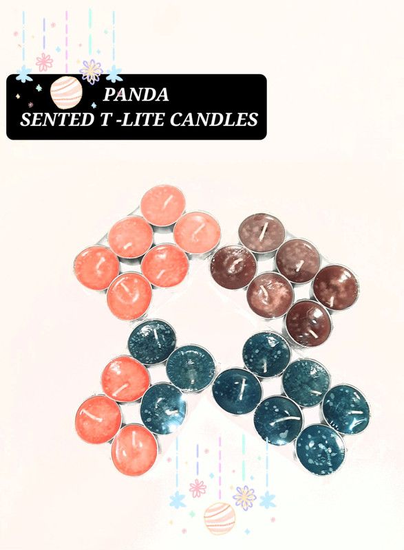 Beauty Bubble Tea lite candles Candle  (Brown, Green, Orange, Pack of 6)