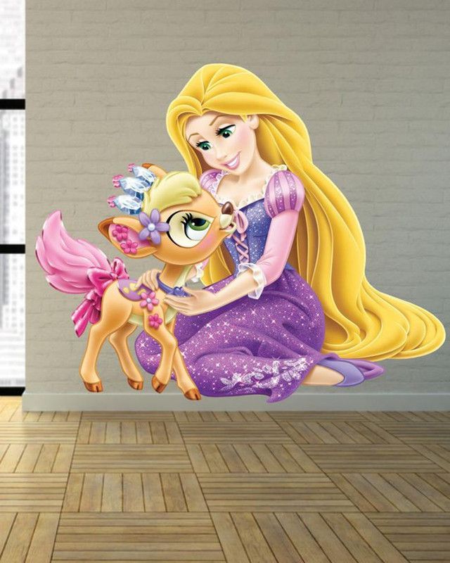 BALKRISHNA WALL STICKER 60 cm rapunzel disney princess wall stiker 3d Self Adhesive Sticker  (Pack of 1)