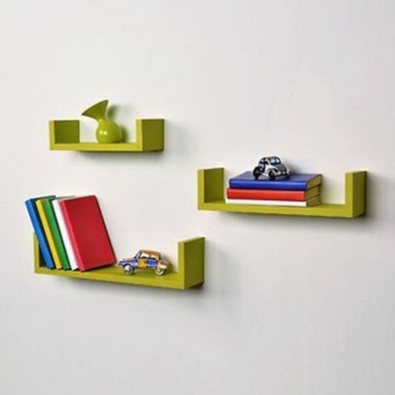 ANB Enterprises wall decorative MDF (Medium Density Fiber) Wall Shelf  (Number of Shelves - 3, Green)