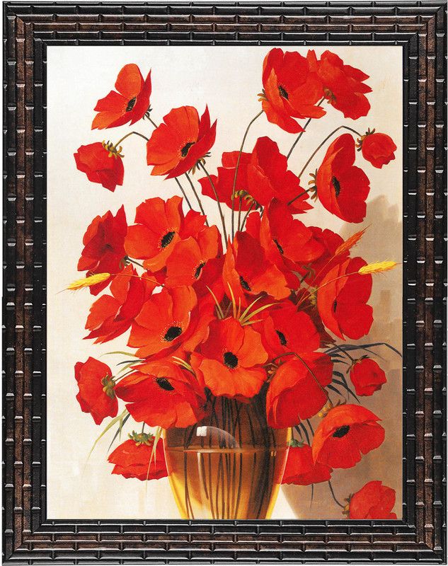Flowers in Vase Painting (4342GB) -Synthetic Fame, 10 x 13 Inch Digital Reprint 13 inch x 10.2 inch Painting