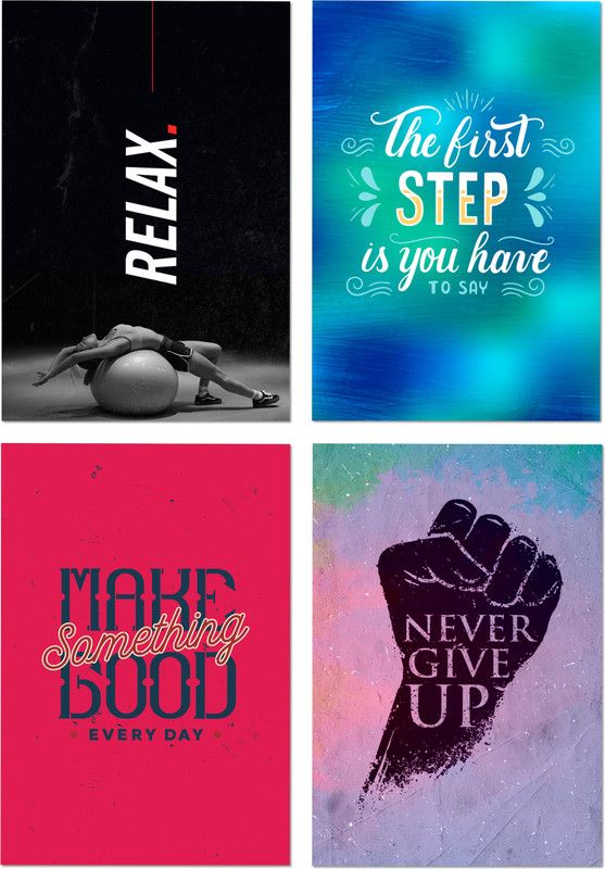 Daily Hope And Faith Quotes 4 Motivational Poster Set Collection For Wall Decor Paper Print  (18 inch X 12 inch, Rolled)