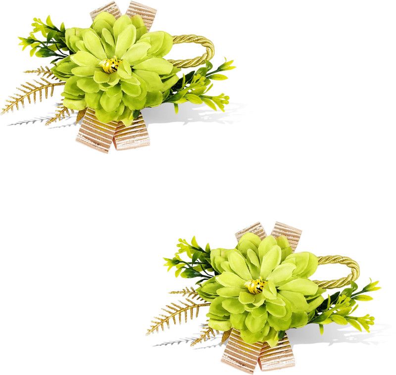 Airtick (Pack of 2) Green Lotus Leaves Artificial Flower For DIY Craft Party Decoration Green Lotus Artificial Flower  (6.5 inch, Pack of 2, Single Flower)