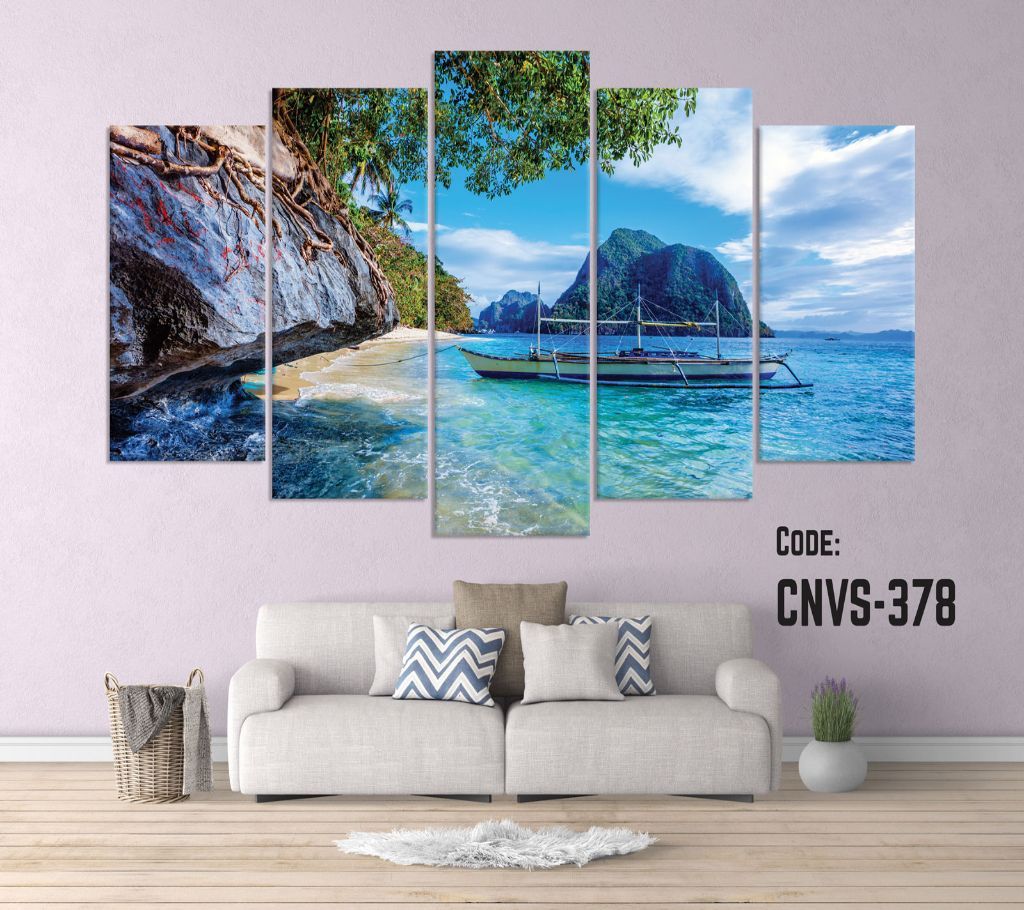 CNVS-378 Sea Boat Wall Canvas Art Prints 78 inch x 48 inch