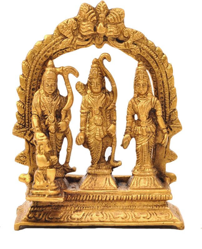 Aesthetic Decors Ram Darbar W Ring (Small) Decorative Showpiece - 9.5 cm  (Crystal, Gold)