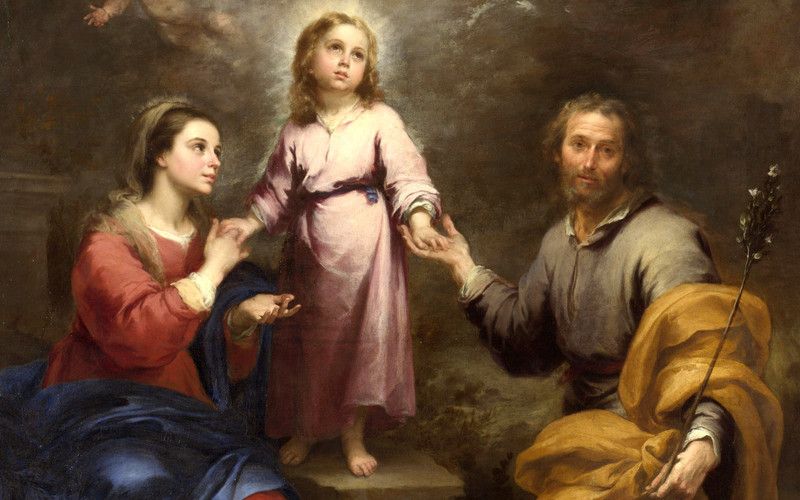 Elegance HOLY FAMILY Canvas 42 inch x 67 inch Painting  (Without Frame)
