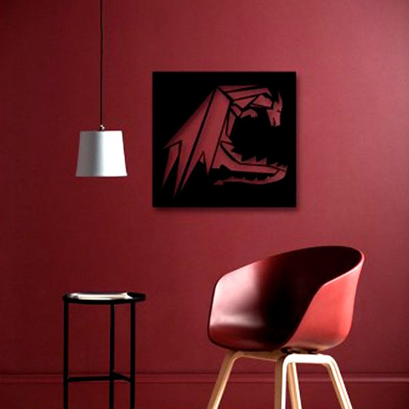 Sanvi Creations The 3D Wall Art Dragon Wall decor 47(Black)Suitable for Living Room,Foyer,Bedroom,Hallway  (18 cm X 12 cm, Black)