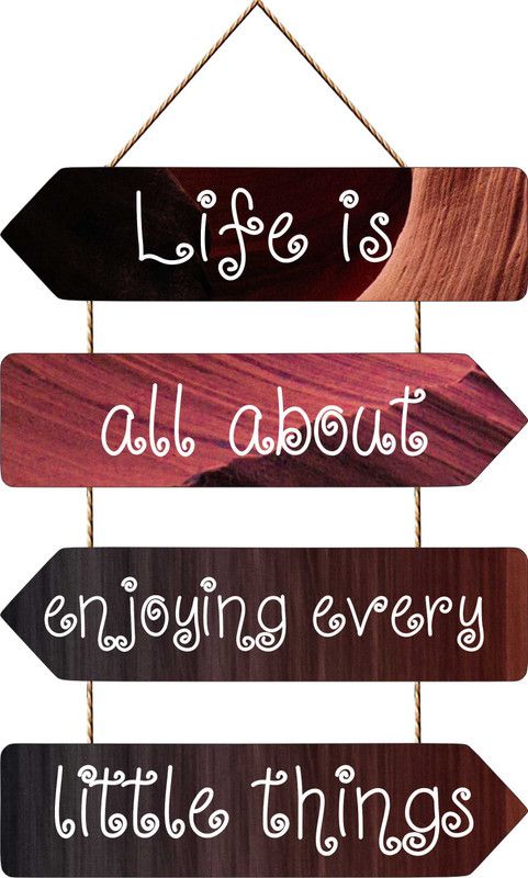 Tondwal Brown life is all about wall wooden wall hanging Decorative Showpiece - 33 cm  (Wood, Brown)