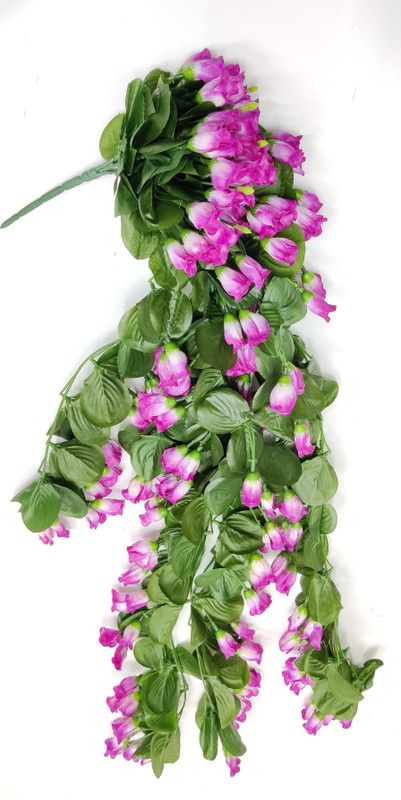 S N ENTERPRISES SNE7041 PURPLE HANGING FLOWER CREEPER BUNCH FOR VASE POT LIVING ROOM HOME DECORATION Purple Tulips Artificial Flower  (31.496 inch, Pack of 1, Flower Bunch)